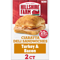 Hillshire Farm Frozen Turkey Bacon Ciabatta Deli Sandwich - 10.78oz/2ct