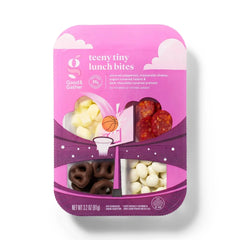 Teeny Tiny Lunch Bites Uncured Pepperoni, Mozzarella, Dark Chocolate Covered Pretzels & Yogurt Covered Raisins 3.2oz - Good & Gather™