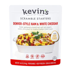 Kevin's Natural Foods Frozen Denver-Style Ham and Cheddar Scramble Starter - 16oz