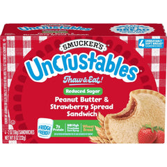 Smucker's Uncrustables Frozen Whole Wheat Peanut Butter & Strawberry Jam Sandwich - 8oz/4ct