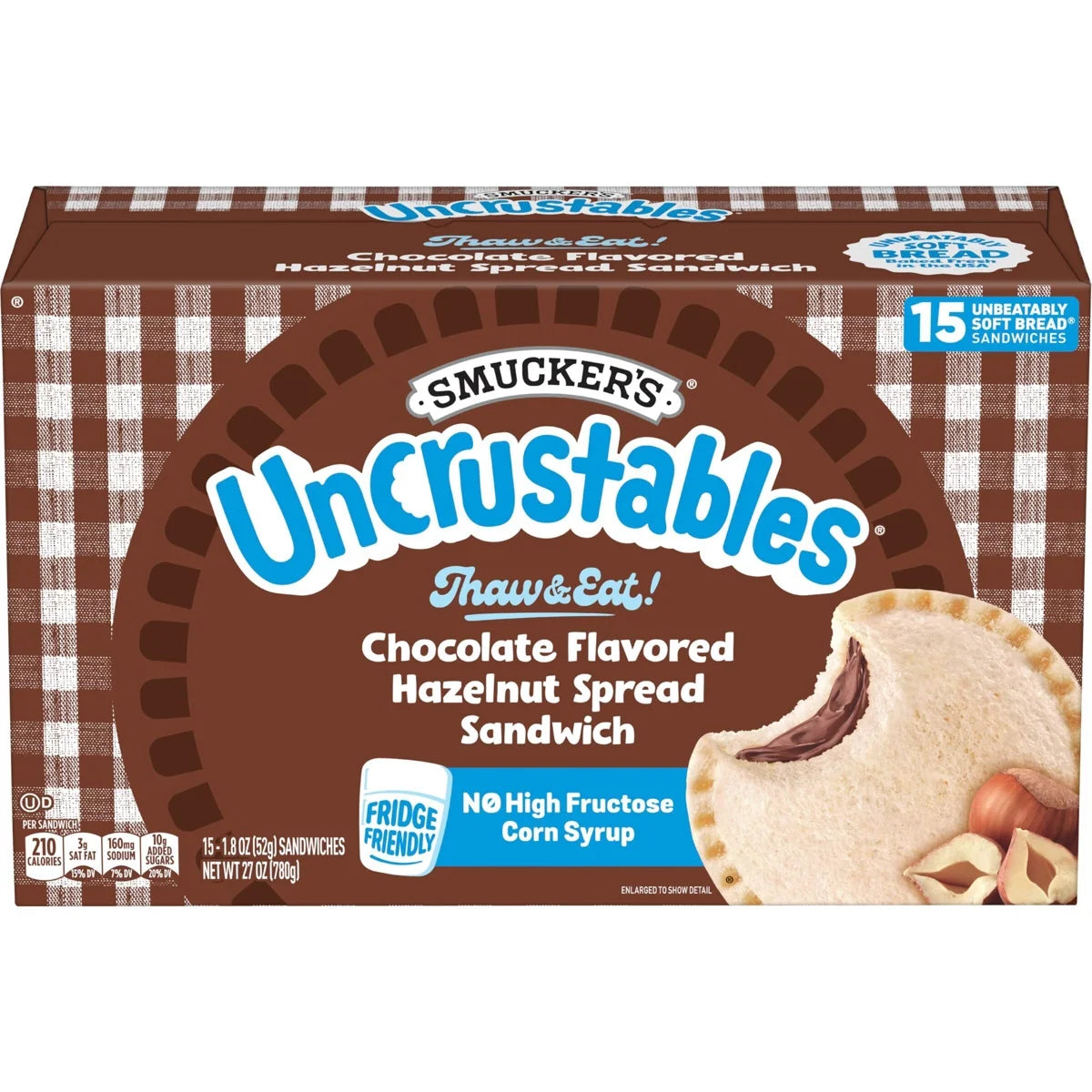 Smucker's Uncrustables Frozen Chocolate Flavored Hazelnut Spread Sandwich