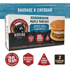 Kodiak Cakes Frozen Breakfast Sandwich Sausage and Cheddar Cheese - 10.72oz/2ct