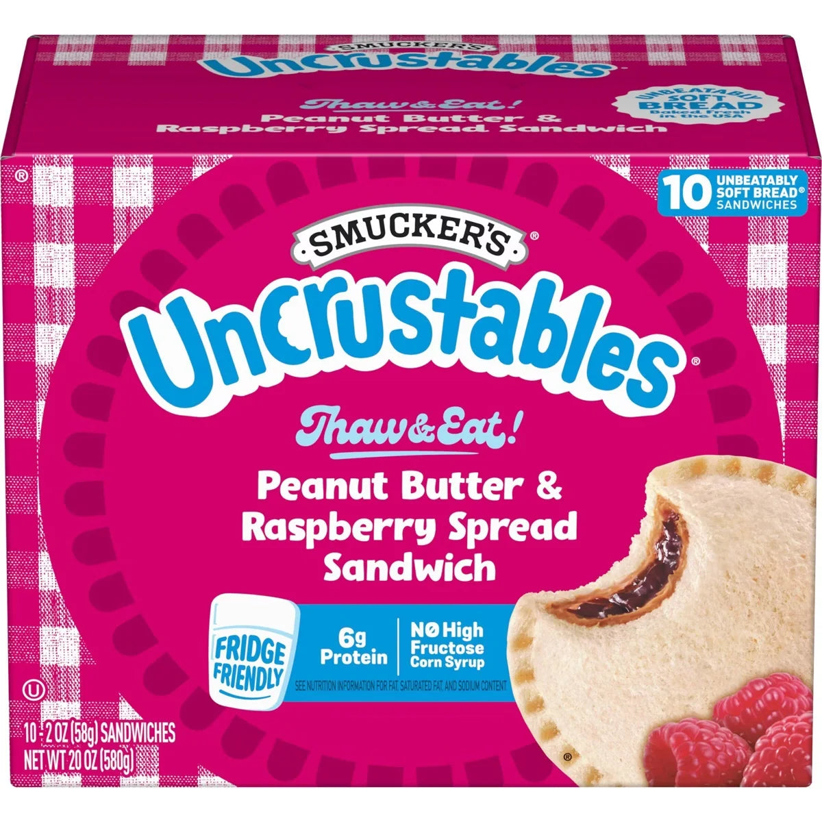 Smucker's Uncrustables Frozen Peanut Butter & Raspberry Spread Sandwich