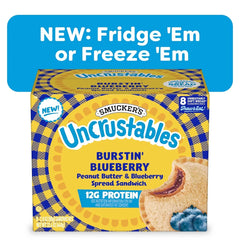 Smucker's Uncrustables Frozen Peanut Butter & Blueberry Sandwich - 22.4oz/8ct