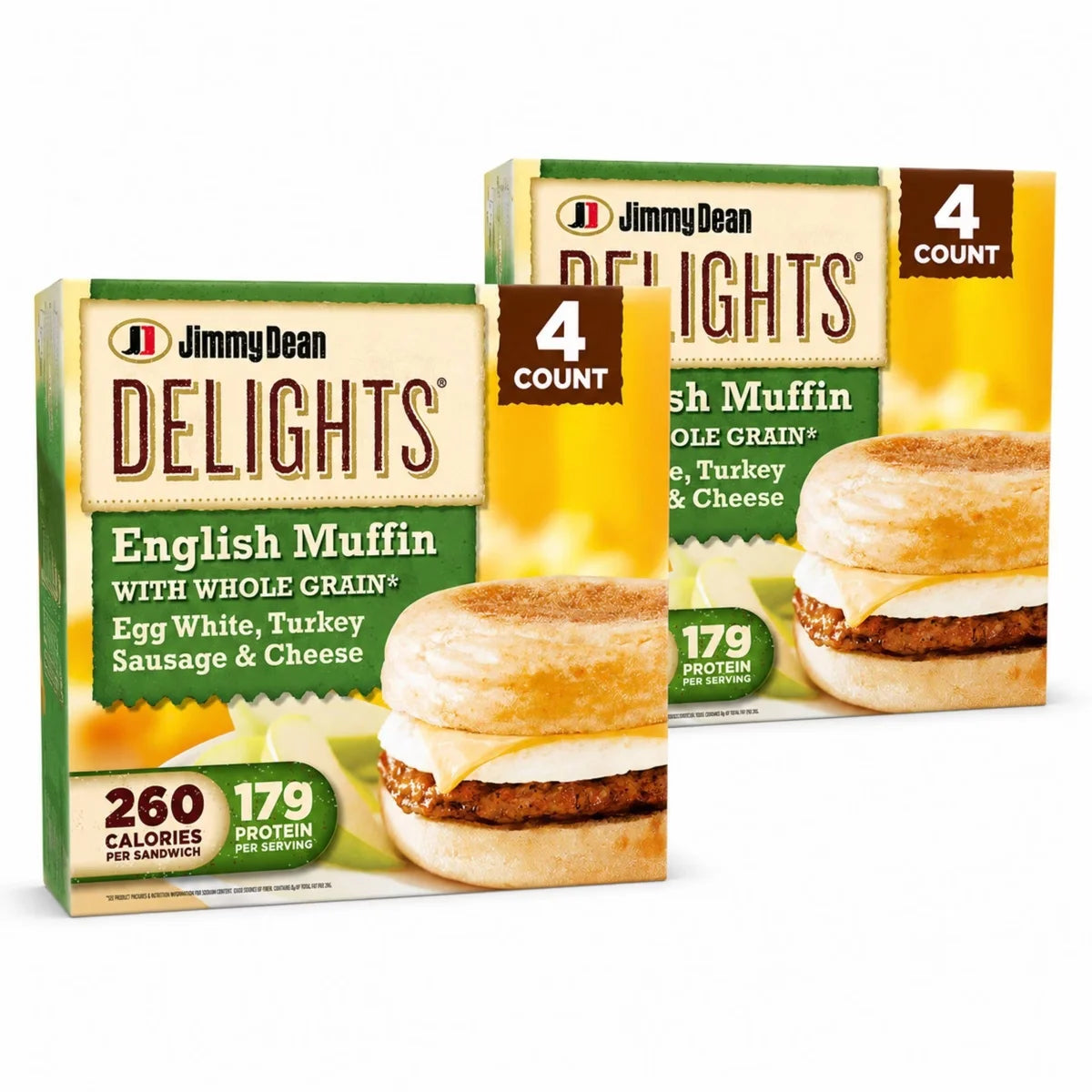 Jimmy Dean 2 Pack/20.4oz Each Delights Frozen Turkey Sausage, Egg Whites & Cheese English Muffin Sandwiches