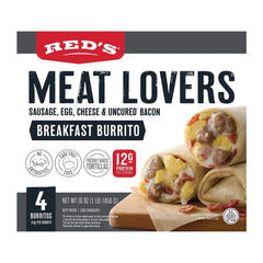 Red's All Natural Meat Lovers Egg & Cheese Breakfast Burrito - 16oz/4ct