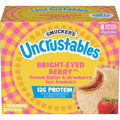 Smucker's Uncrustables Frozen Peanut Butter & Strawberry Jam Sandwich – 12g Protein 22.4oz/8ct