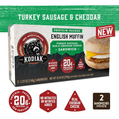 Kodiak Cakes Protein Packed Breakfast Sandwich English Muffin and Turkey Sausage - 2ct