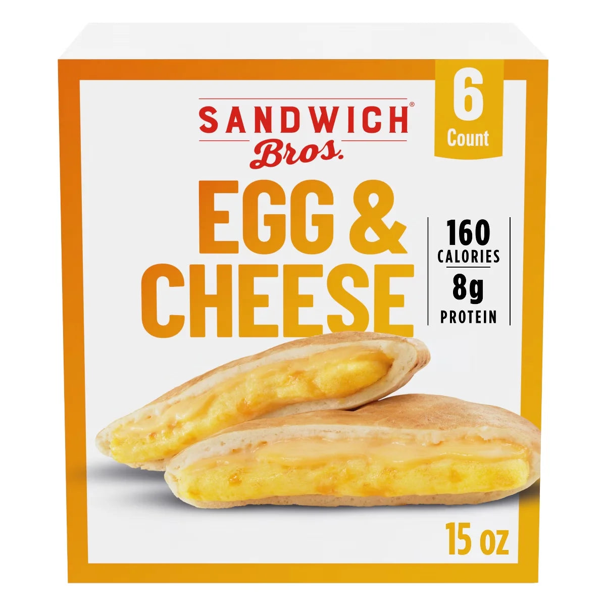 Sandwich Brothers of Wisconsin Frozen Egg & Cheese Sandwich - 15oz/6ct