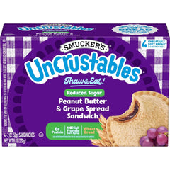 Smucker's Uncrustables Frozen  Whole Wheat Peanut Butter & Grape Jelly Sandwiches - 8oz/4ct