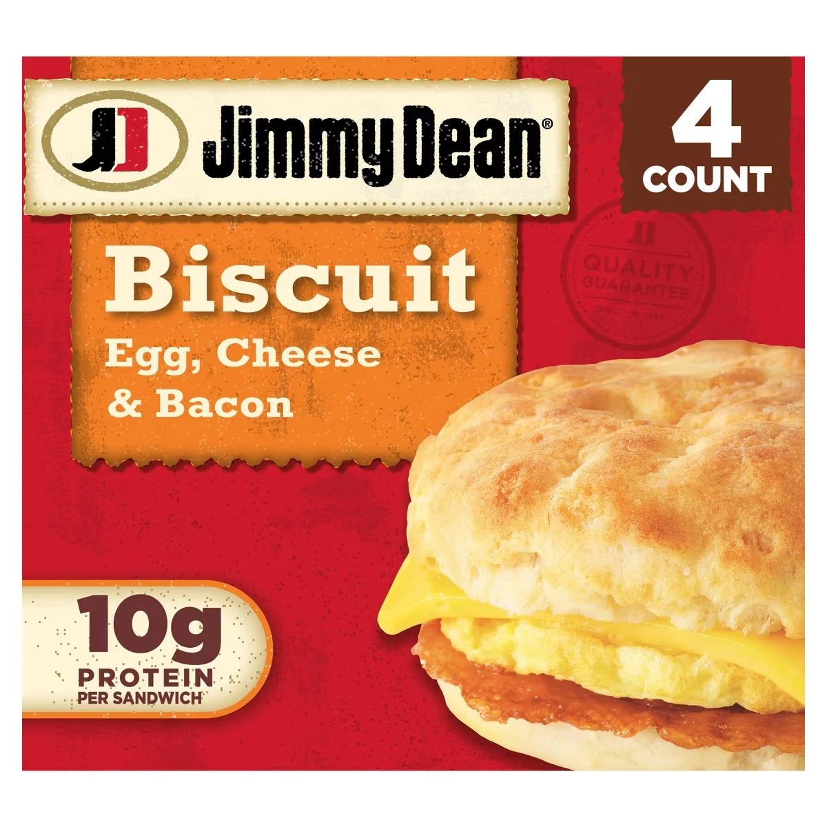 Jimmy Dean Bacon Egg & Cheese Frozen Biscuit Sandwiches - 4ct