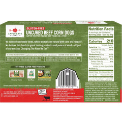 Applegate Gluten Free Frozen Uncured Beef Corn Dogs - 10oz/4ct