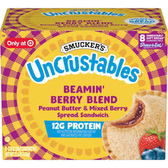 Smucker's Uncrustables Morning Protein Peanut Butter & Mixed Berry Spread Sandwich - 22.4oz/8ct
