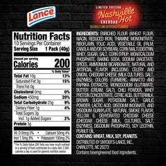 Lance Nashville Hot Cheddar Sandwich Crackers - 14.1oz/10pk