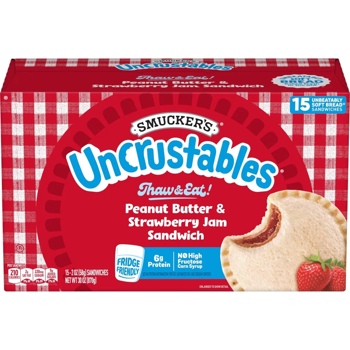 Smucker's Uncrustables Frozen Peanut Butter & Strawberry Jam Sandwich