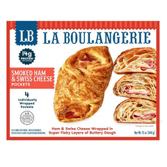 La Boulangerie Frozen Smoked Ham & Swiss Cheese Pockets - 90g/4ct